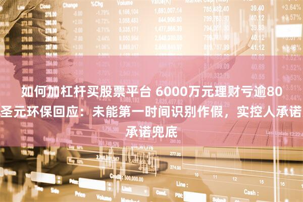 如何加杠杆买股票平台 6000万元理财亏逾80%！圣元环保回应：未能第一时间识别作假，实控人承诺兜底